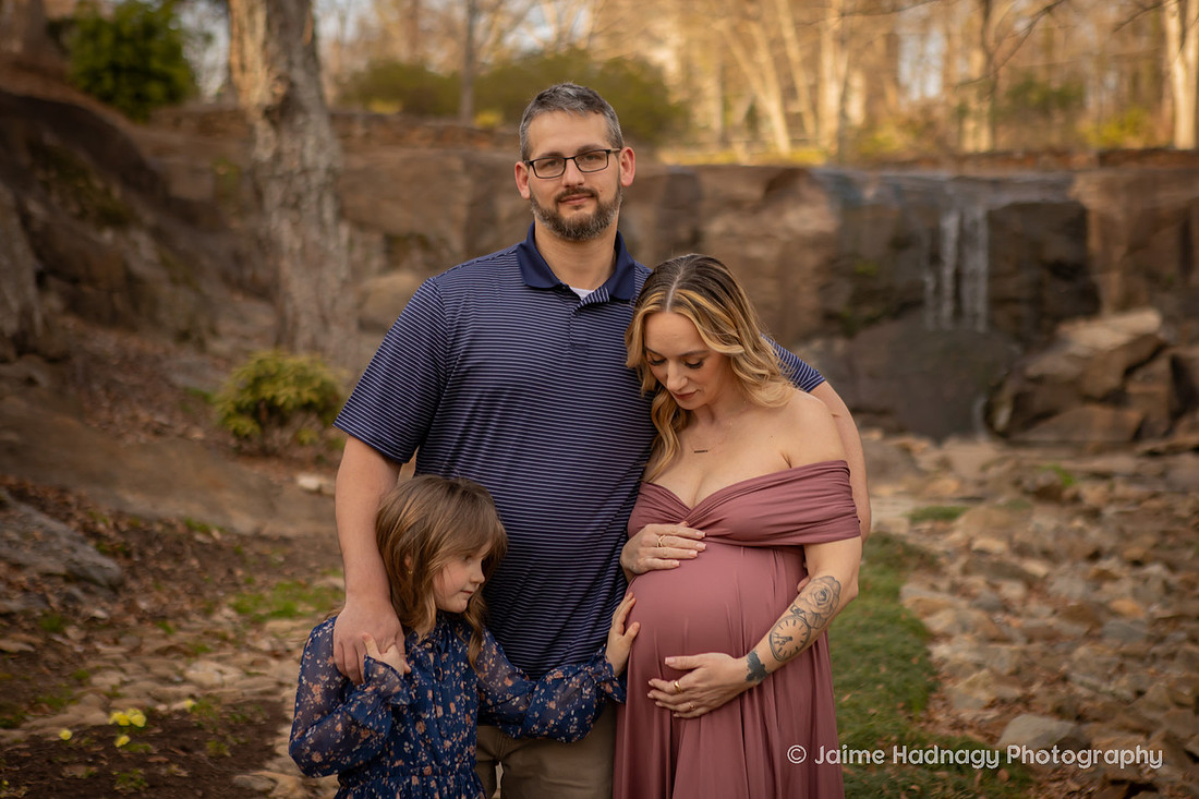 Outdoor Maternity Fmaily Photos with Sibling | Asheville Photographer