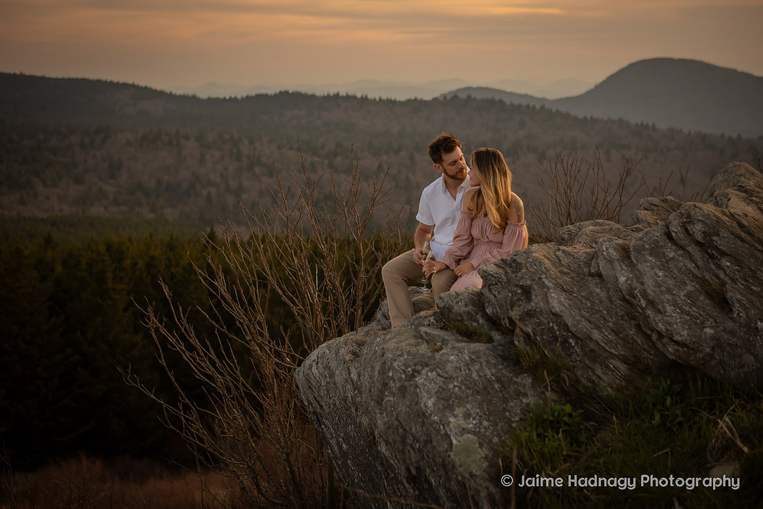 Soft Flowy Bohemian Engagement Photos in the Mountains