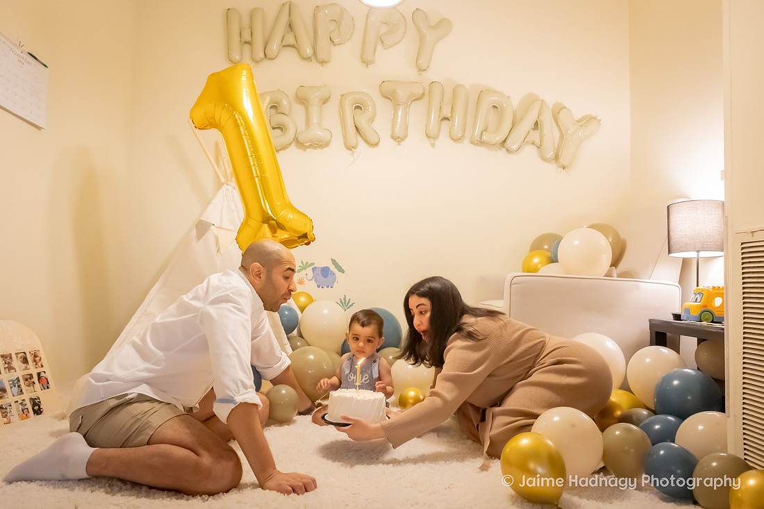 One Year Old Birthday PHotos with Balloons | Asheville Infant Photographer