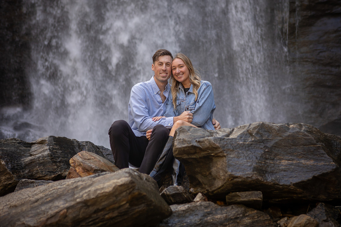 Waterfall Engagement Photos | Asheville Photographer