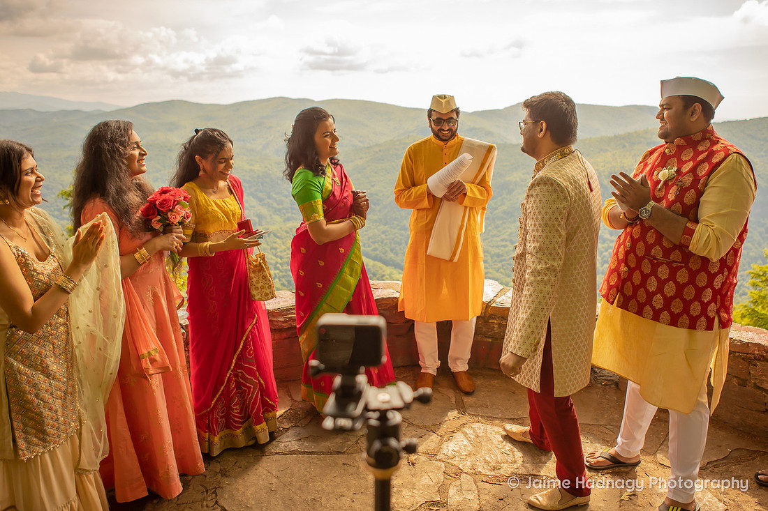 Small Indian Wedding Ceremony in NC Mountains | Parkway Elopement Photographer