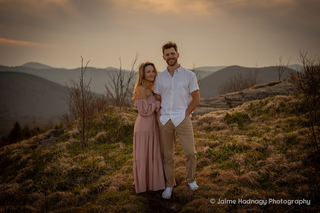 Soft Flowy Bohemian Engagement Photos in the Mountains