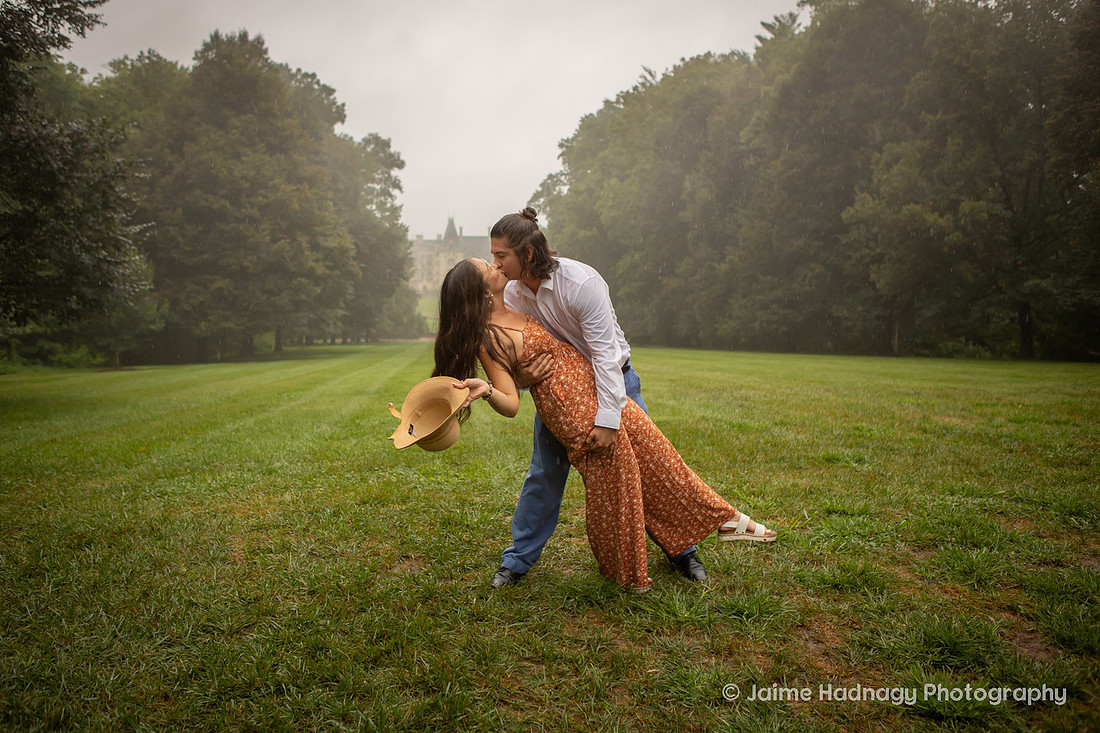 Rainy Engagement Photography at The Biltmore House | Asheville Proposal Photographer