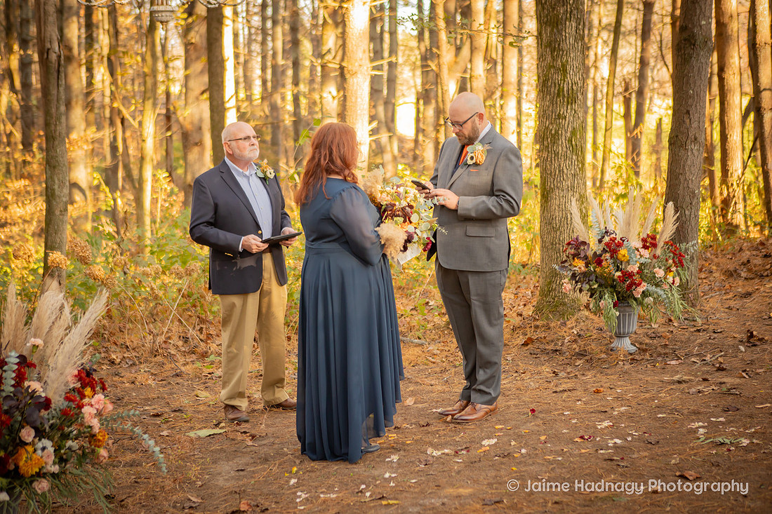 Outdoor Fall Wedding in the Forest | Asheville Wedding Photographer