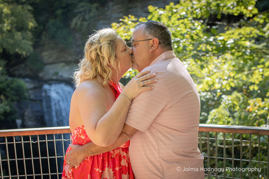 Outdoor Elopement Photography at Looking Glass Falls Brevard, NC