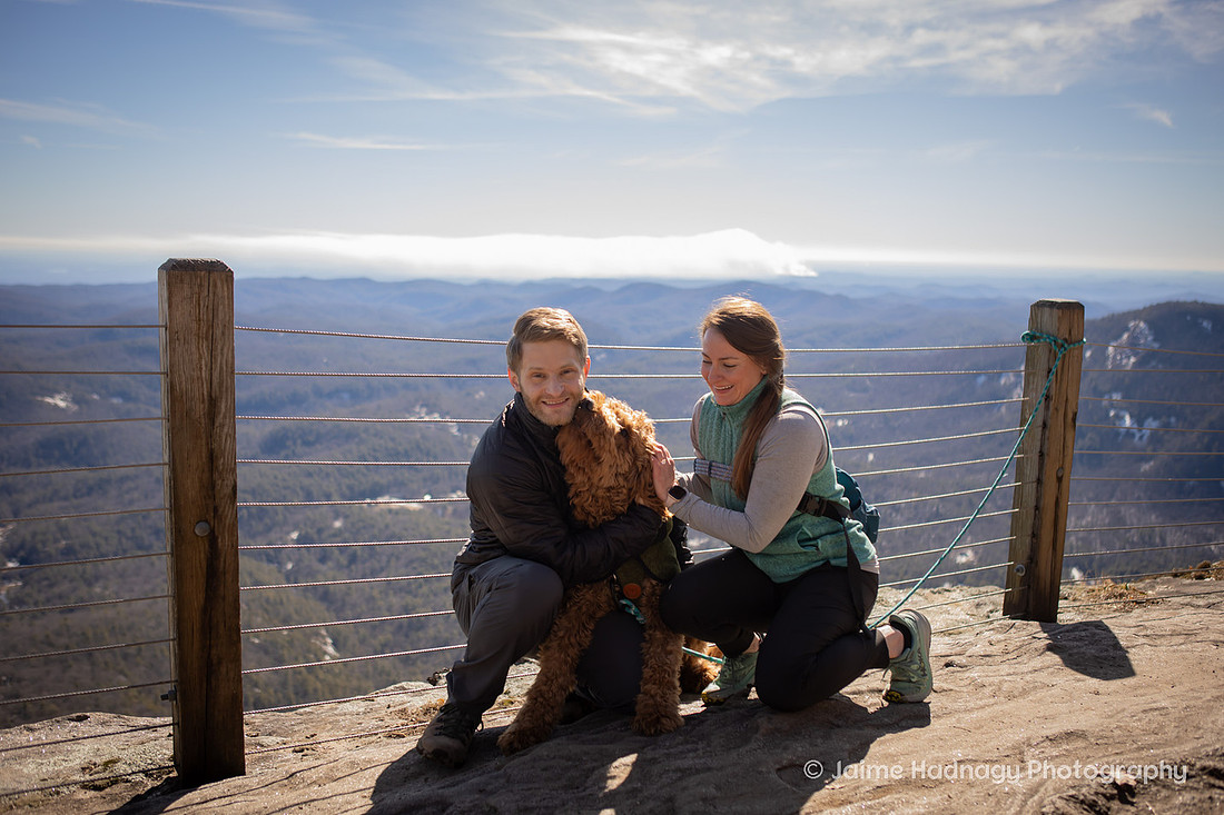 Proposal Photography in the Mountains with dog | Asheville Engagement Photographer
