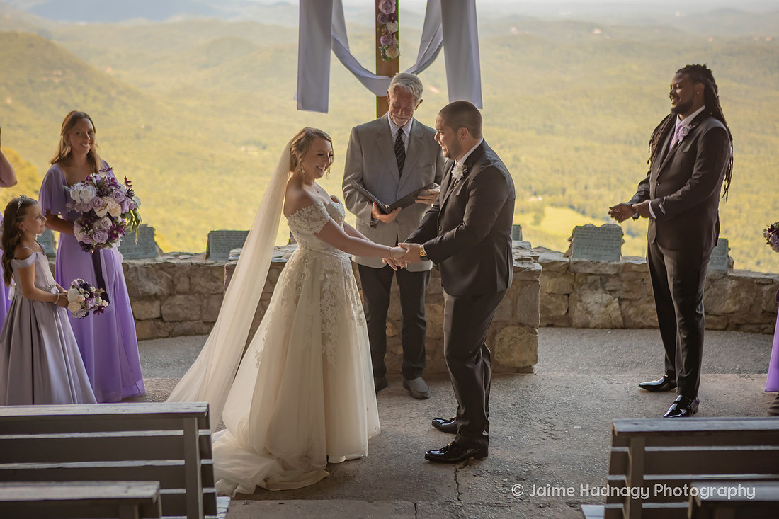 Beautiful Mountain Wedding Ceremony at Pretty Place Fred Symmes Chapel | Asheville Elopement Photographer