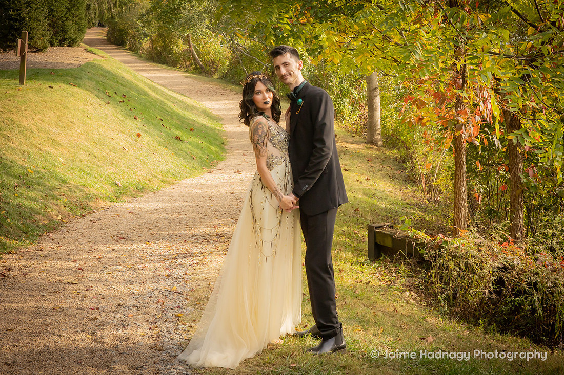 Bride and Groom Portraits by a lake | Asheville Photographer