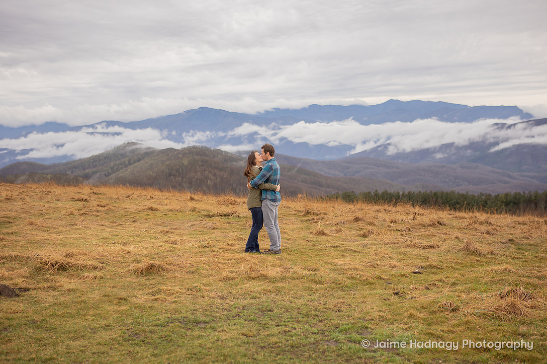 Hiking Engagement Session Asheville Photographer Max Patch