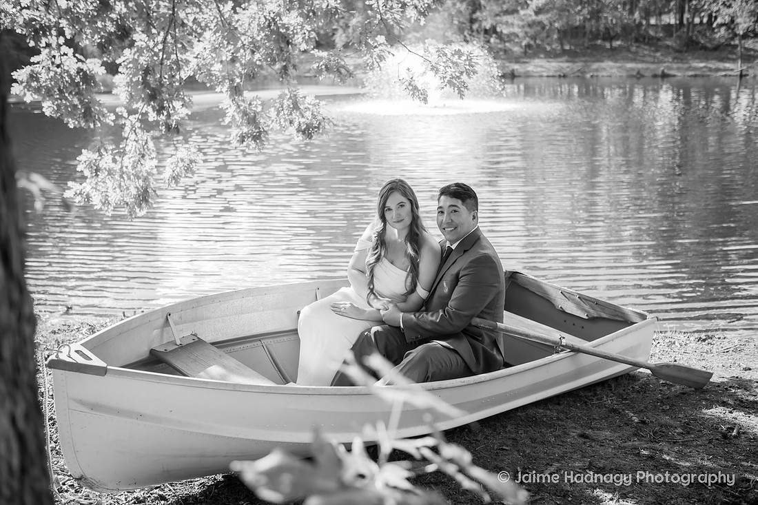 Wedding Portraits in a Row Boat | Asheville Elopement Photographer | Destination Wedding