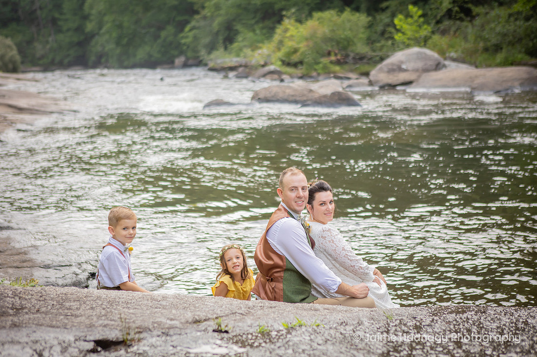 Wedding Day Bridal Portraits at Triple Falls in Brevard NC | Asheville Elopement Photographer