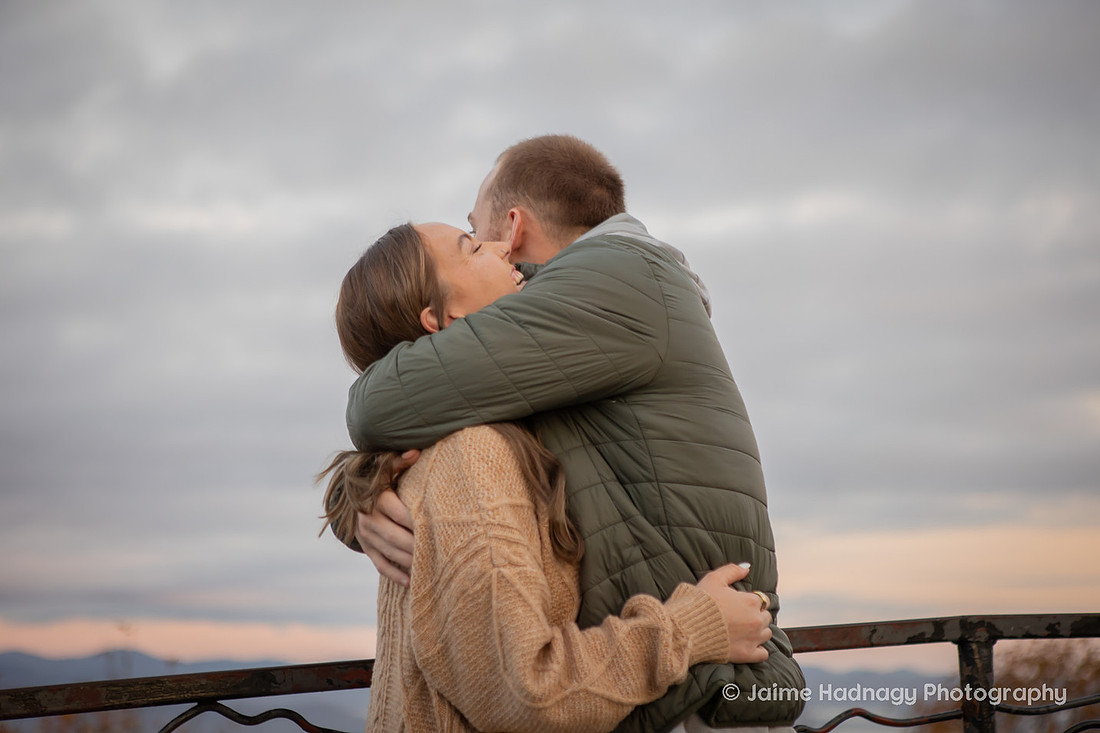 Morning Surprise Proposal at Jump Off Rock | Asheville Engagement Photographer