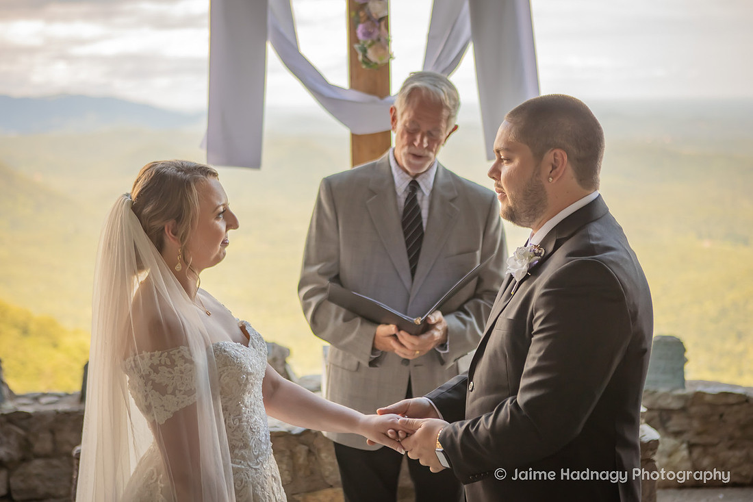 Beautiful Mountain Wedding Ceremony at Pretty Place Fred Symmes Chapel | Asheville Elopement Photographer