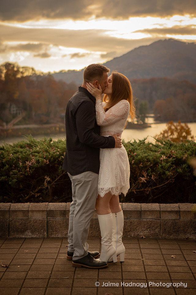 Sunset Wedding at Lake Junaluska Inspritation Point | Asheville Photographer