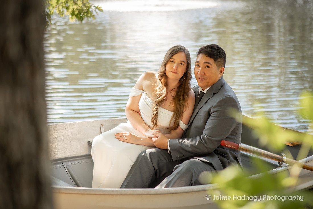 Wedding Portraits in a Row Boat | Asheville Elopement Photographer | Destination Wedding