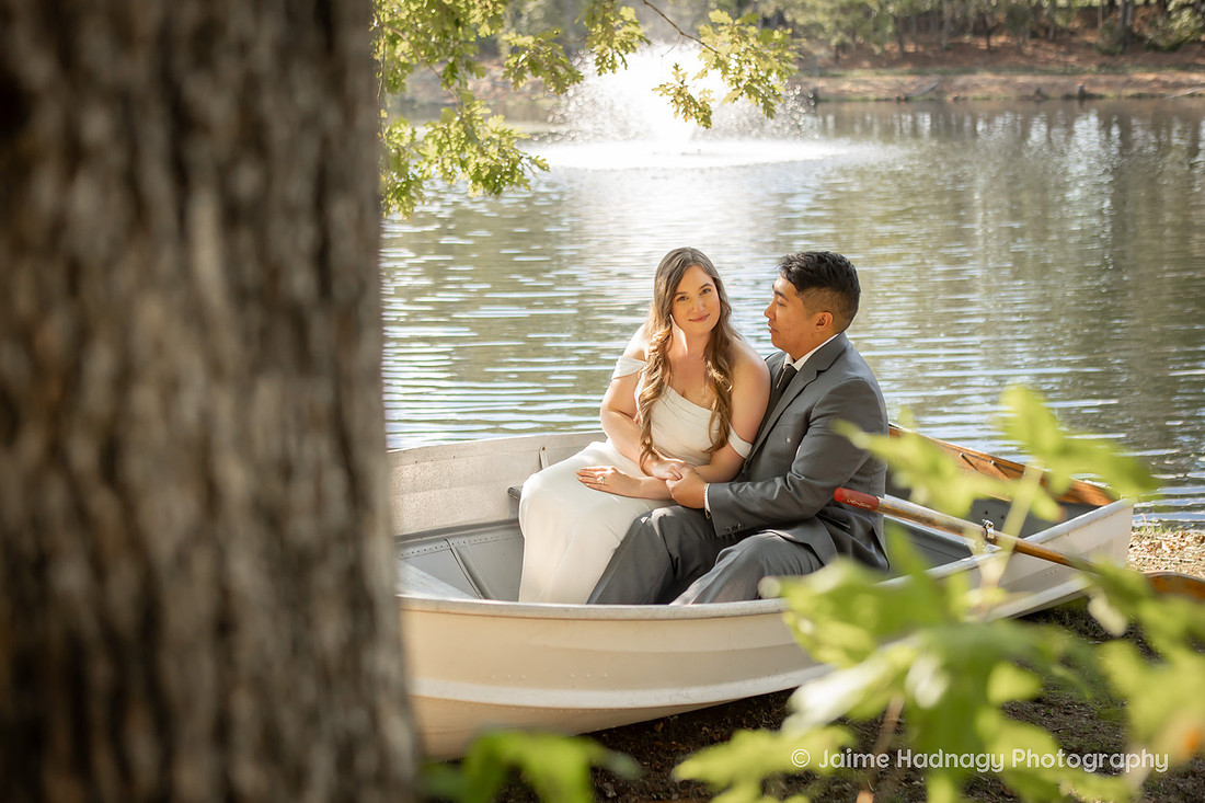 Wedding Portraits in a Row Boat | Asheville Elopement Photographer | Destination Wedding