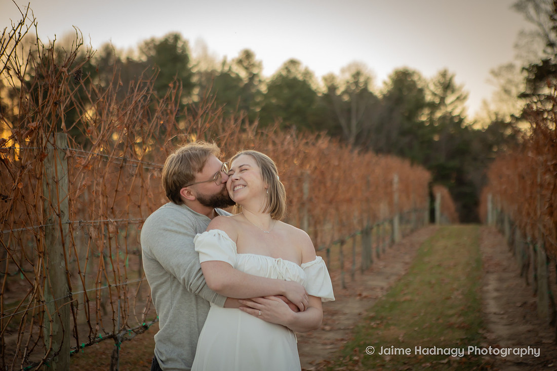 Beautiful Sunset Vineyard Proposal | Asheville Engagement Photographer
