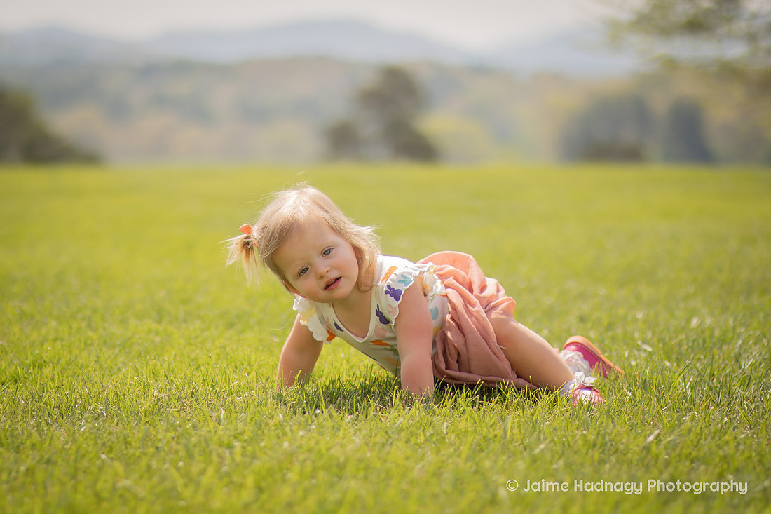 Toddler Crawling in the Grass
