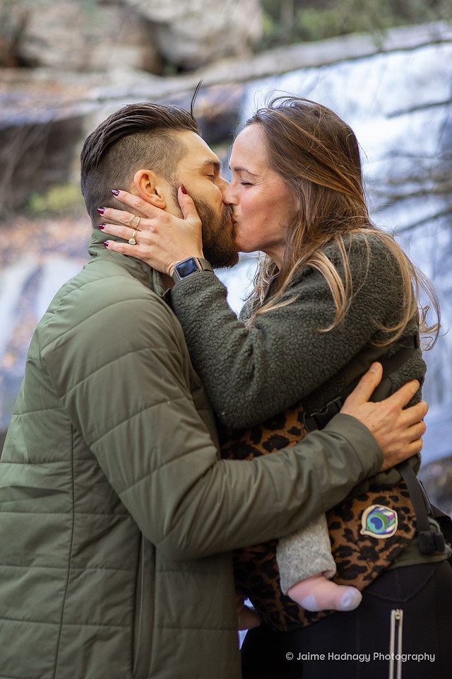 Surprise Proposal in nature by a waterfall | Asheville Engagement Photographer
