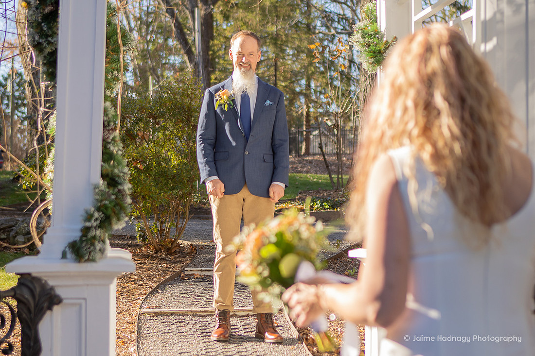 First look wedding day photos at The Wright Inn and Carriage House | Asheville Photographer