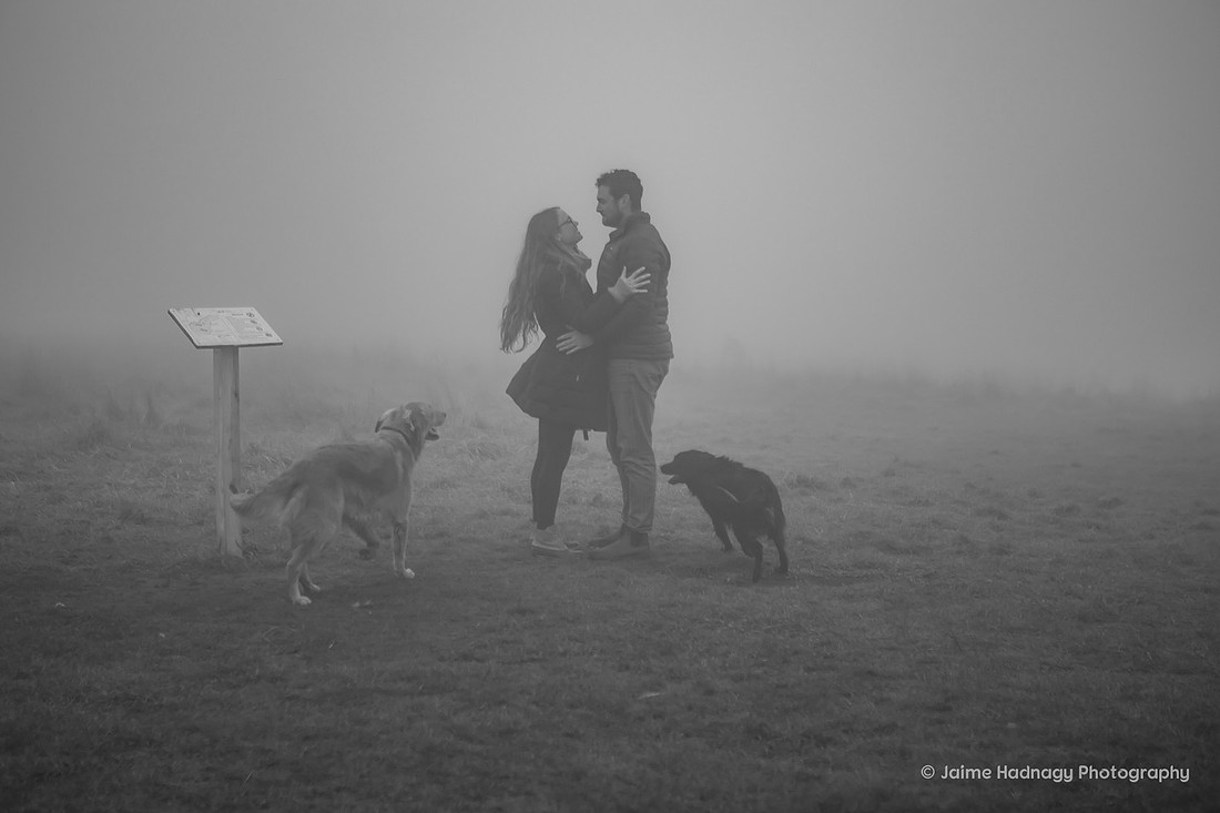 Foggy Engagement at Max Patch | Surprise Proposal Asheville Photographer