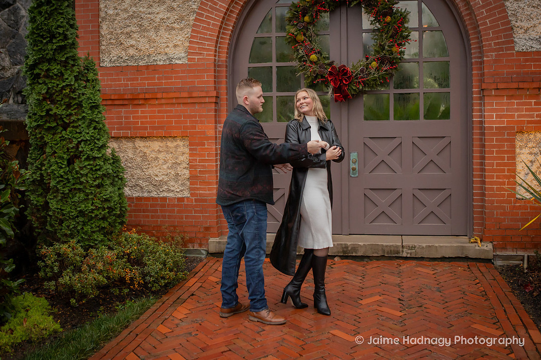 Romantic Rainy Engagement Session at Biltmore Estate