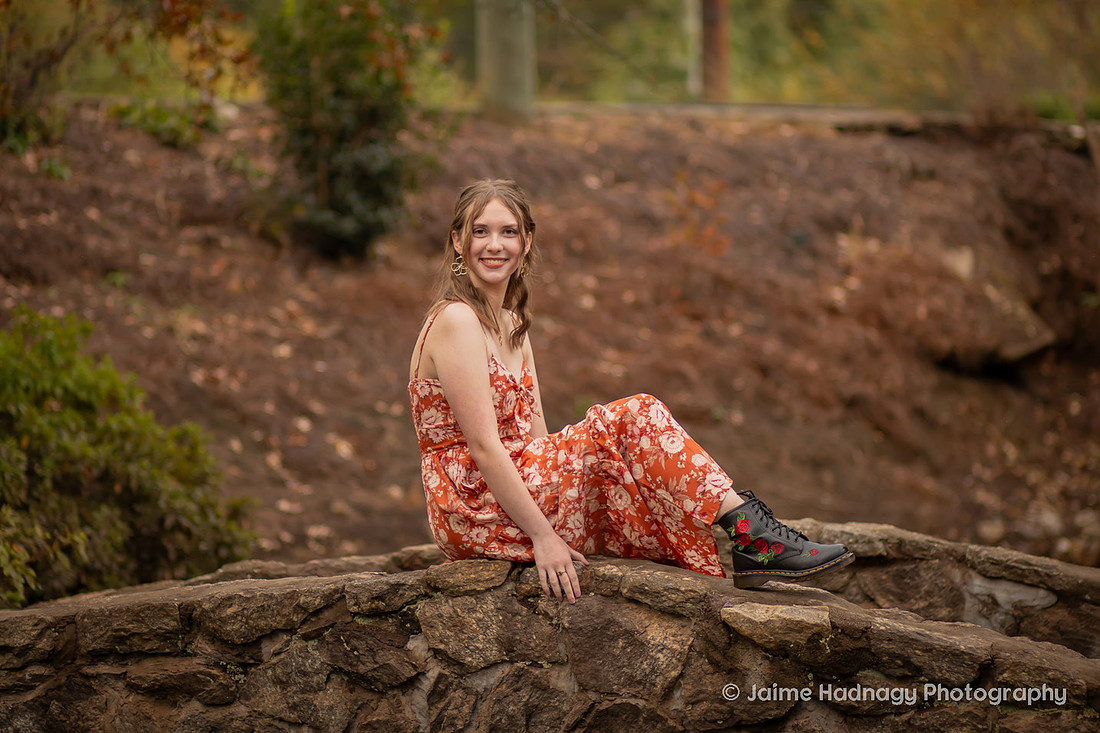 Senior Pictures at Rock Quarry Garden | Asheville Photographer