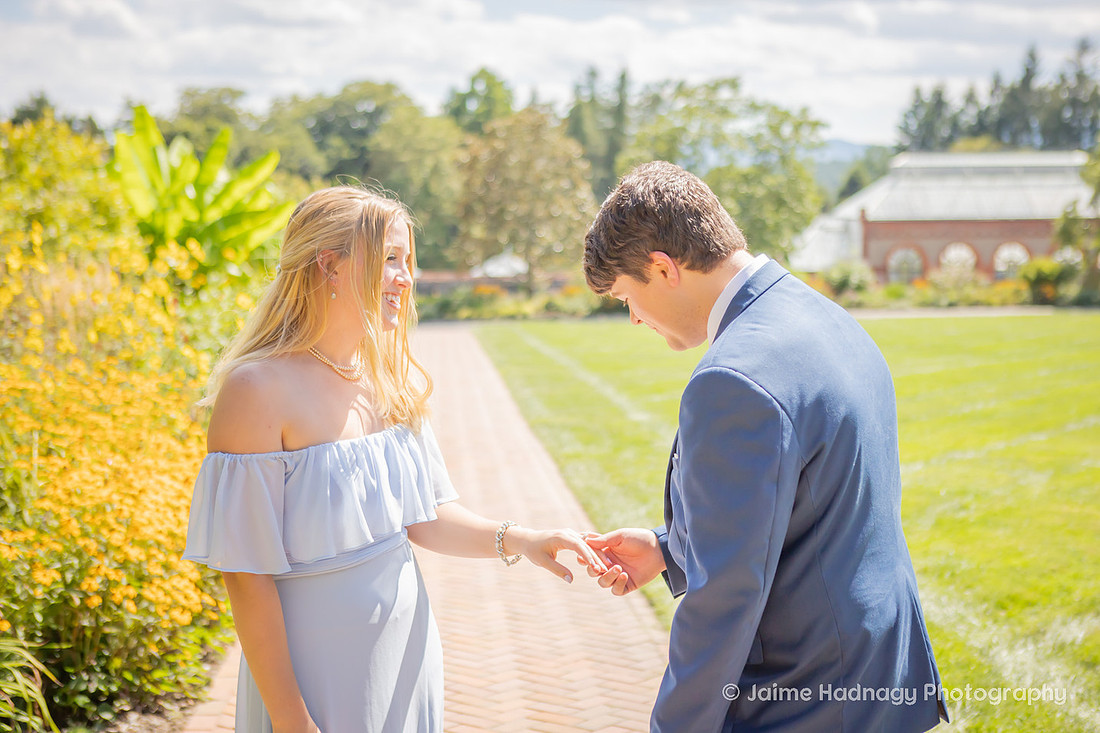 Surprise Engagement in Walled Garden at Biltmore House | Asheville Proposal Photographer