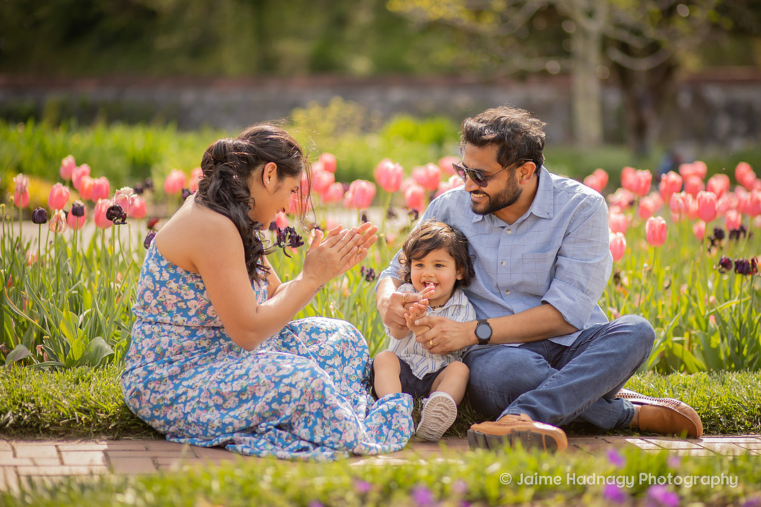 Family Photos in the Tulip Garden at the Biltmore Estate | Asheville Photographer
