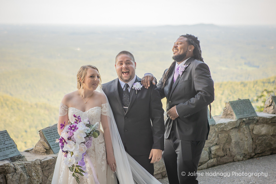 Wedding Party Portraits in the mountains at Pretty Place