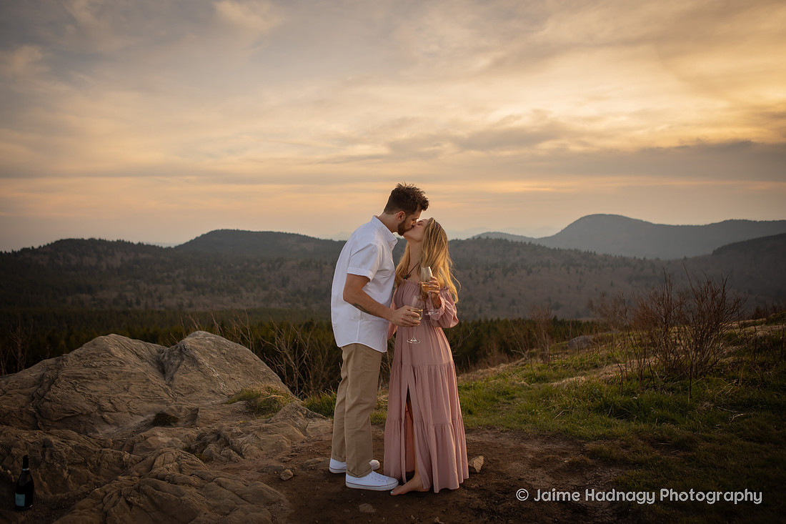 Soft Flowy Bohemian Engagement Photos in the Mountains