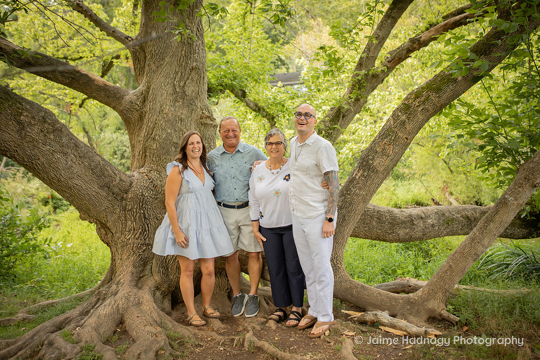 Family Portrait with Big Tree | Asheville Photographer