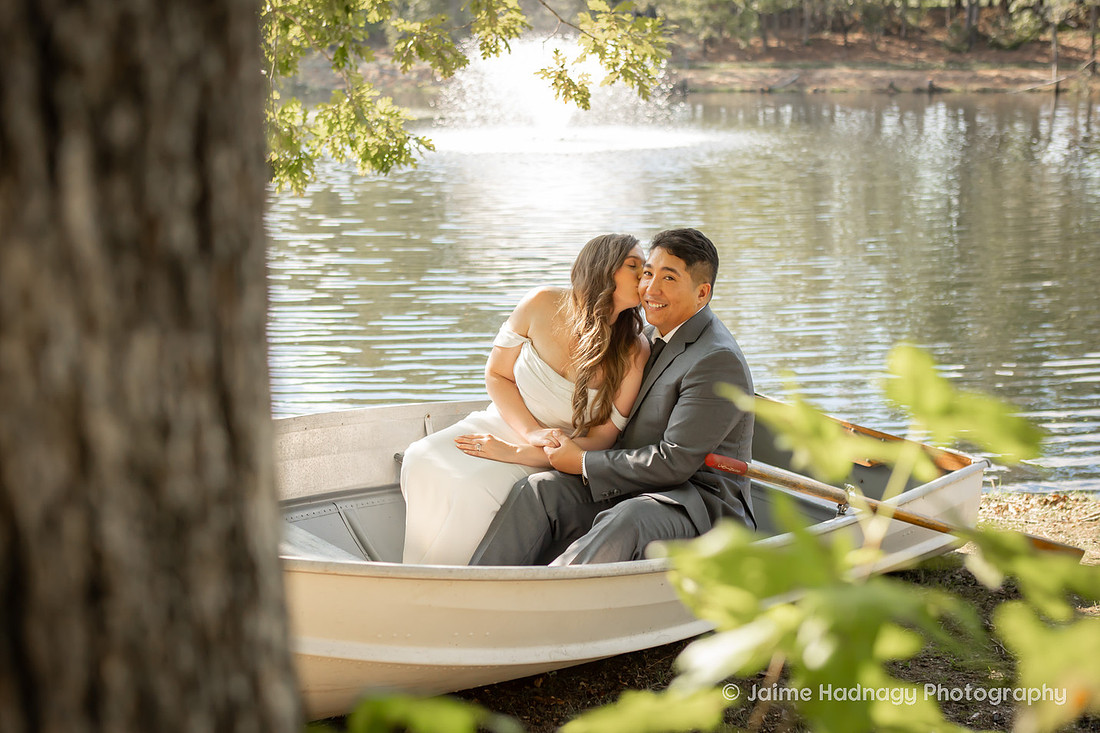 Wedding Portraits in a Row Boat | Asheville Elopement Photographer | Destination Wedding