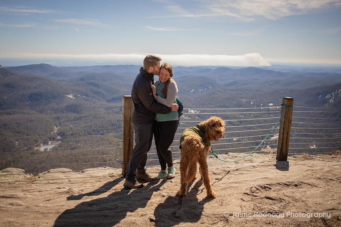 Proposal Photography in the Mountains with dog | Asheville Engagement Photographer