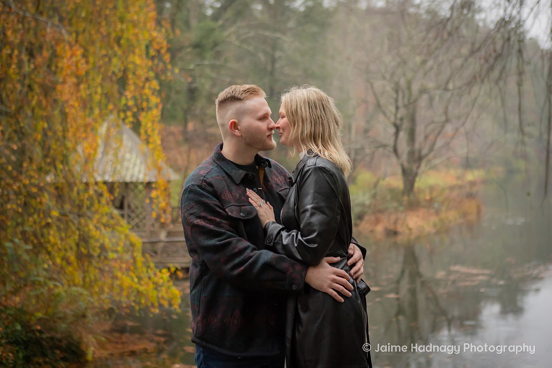Romantic Rainy Engagement Session at Biltmore Estate
