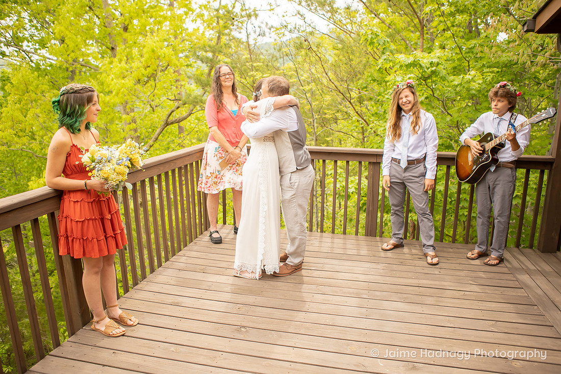 Outdoor Elopement at Airbnb | Hot Springs NC | Asheville Wedding Photographer