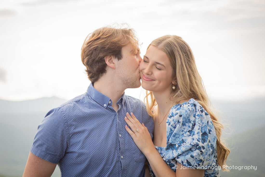 Engagement Photos at an Overlook on the Blue Ridge Parkway | Asheville Photographer