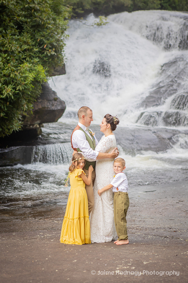 Boho Wedding at a Waterfall in Western NC | Brevard Triple Falls Elopement