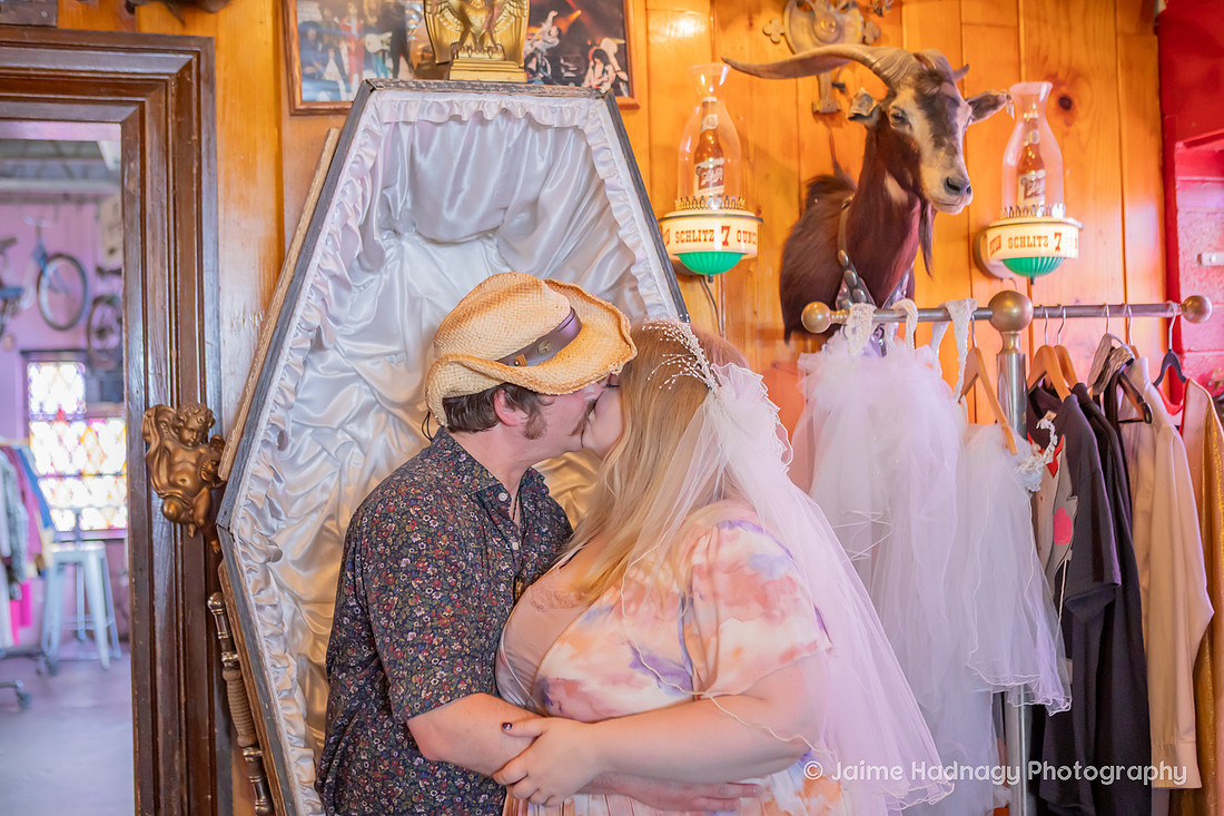 Eclectic Elopement at Fleetwoods Rock N Roll Chapel | Asheville Wedding Photographer