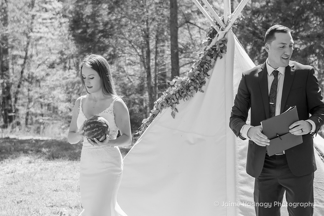 Watermelon Smash at Wedding | Asheville Photographer