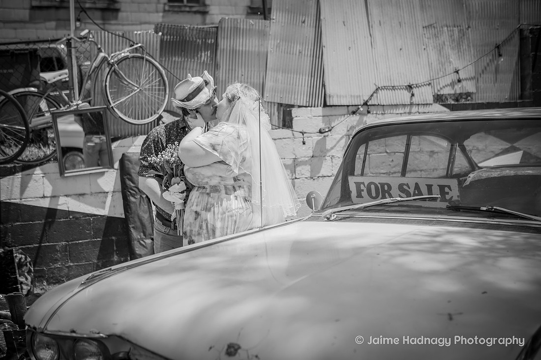 Wedding Photos at Fleetwoods Rock n Roll Chapel | Asheville elopement Photographer