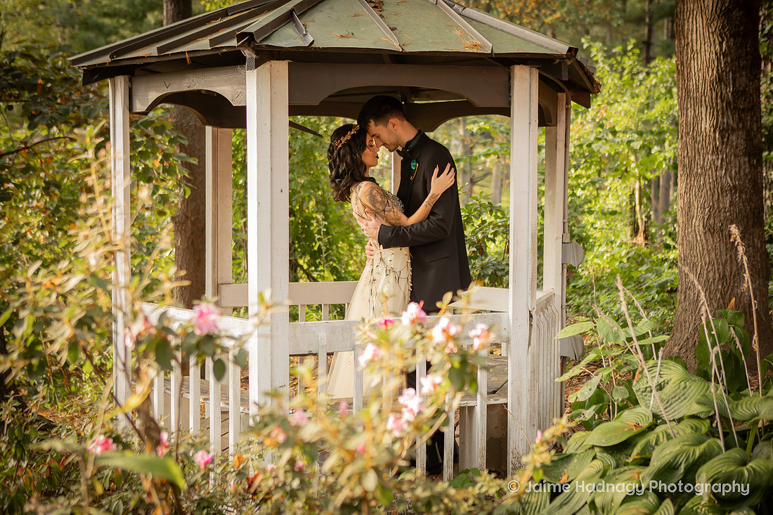 Bride and Groom Portraits by a lake | Asheville Photographer
