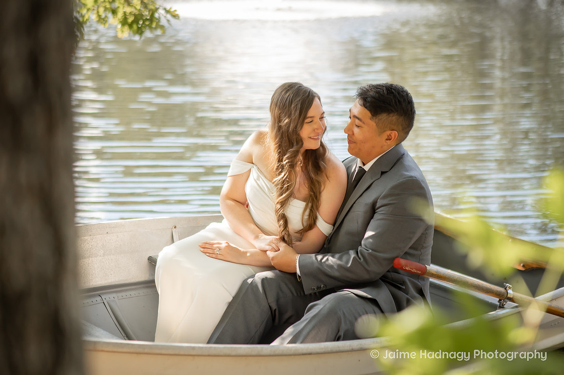 Wedding Portraits in a Row Boat | Asheville Elopement Photographer | Destination Wedding