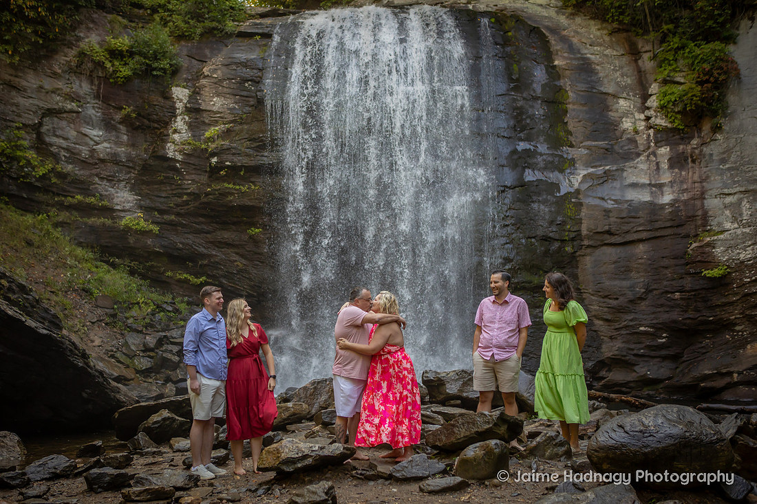Outdoor Elopement Photography at Looking Glass Falls Brevard, NC
