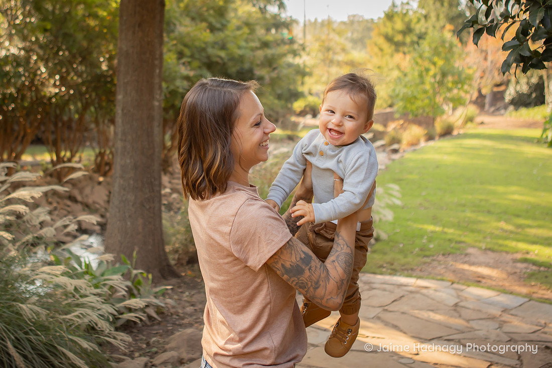 Fall Family Photos and First Birthday at Rock Quarry Garden in Greenville SC | Asheville Photographer