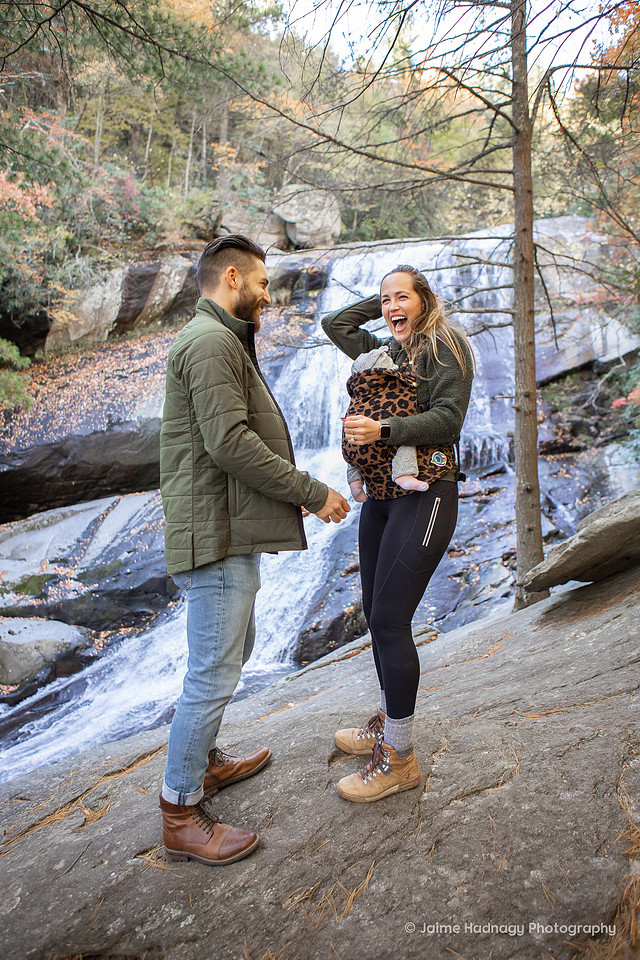 Surprise Proposal in nature by a waterfall | Asheville Engagement Photographer