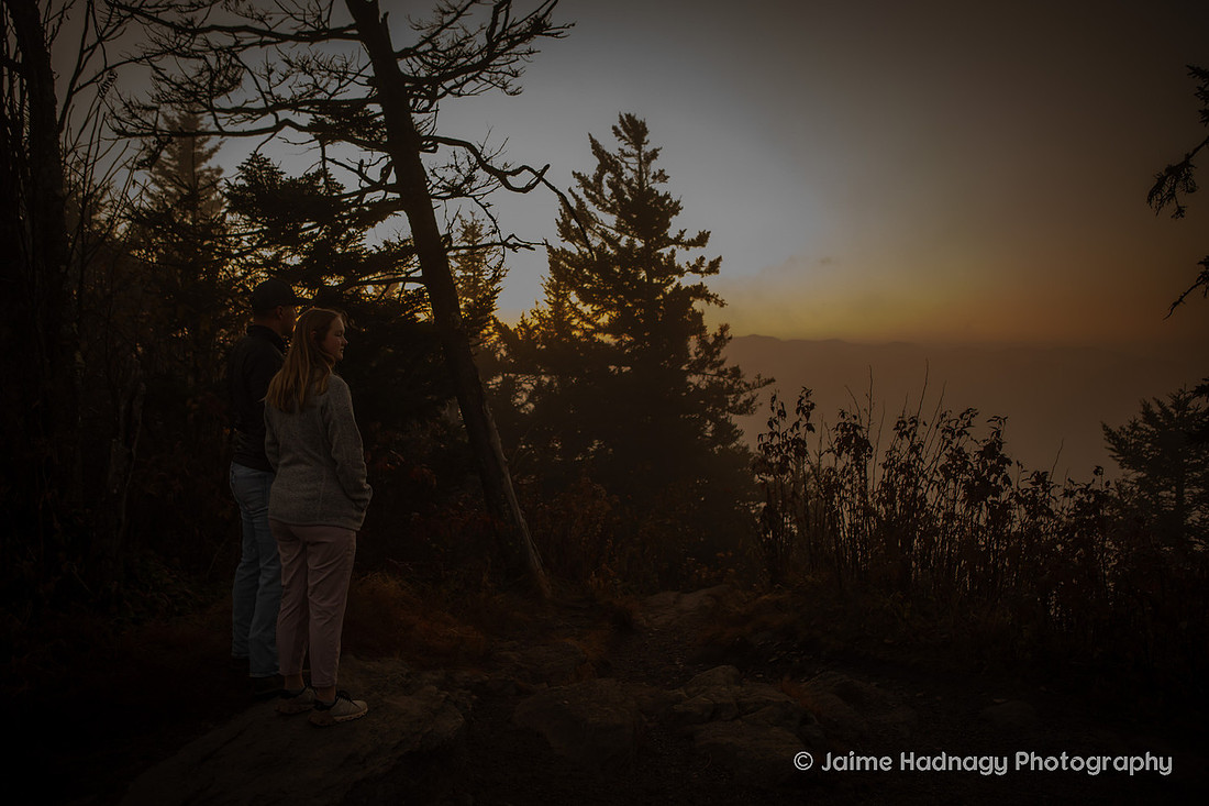 Sunrise Hiking Proposal | WNC Engagement Photographer