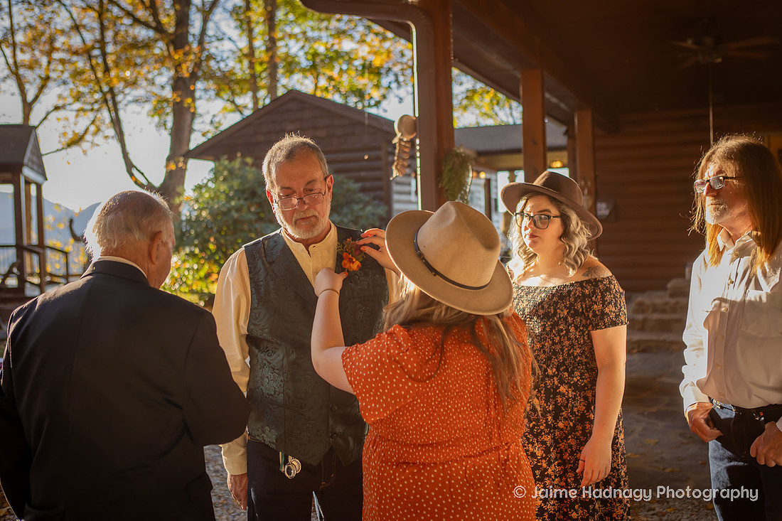 Rustic Wedding in the mountains in the fall | Asheville Wedding Photographer