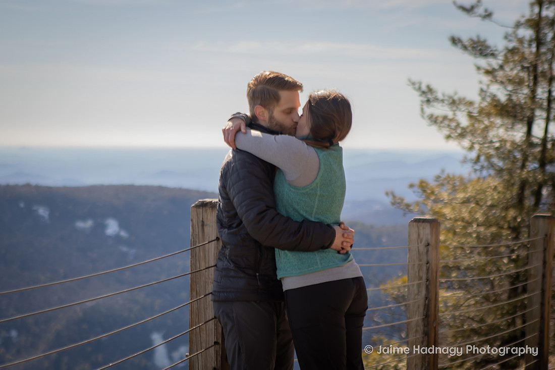 Proposal Photography in the Mountains with dog | Asheville Engagement Photographer