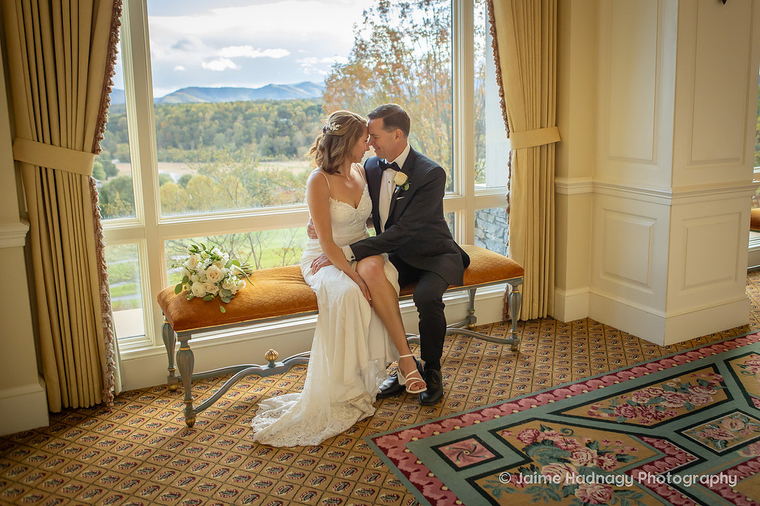 Bride and Groom at the Inn at Biltmore Estate